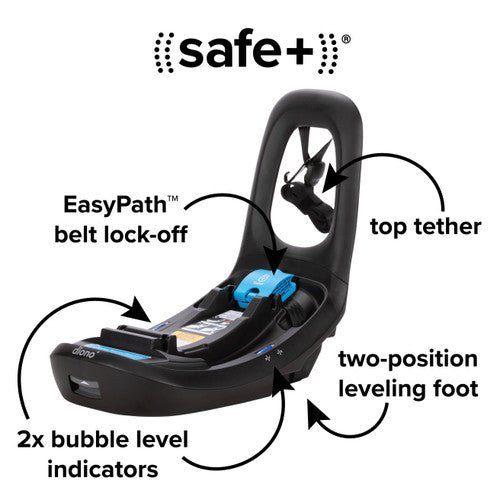 Infant Car Seat Base with Steel Anti-Rebound Bar, Top Tether & Load-Leg Stability