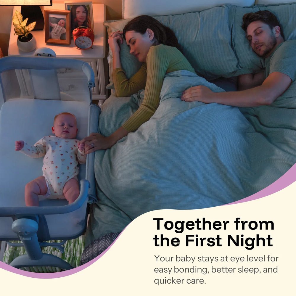 3-in-1 Rocking Baby Bassinet & Bedside Sleeper – Adjustable Height, Anti-Reflux Tilt, Mesh Sides - Image 3