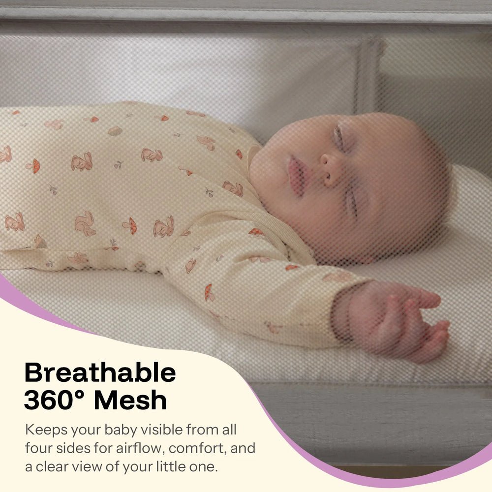 3-in-1 Rocking Baby Bassinet & Bedside Sleeper – Adjustable Height, Anti-Reflux Tilt, Mesh Sides - Image 4