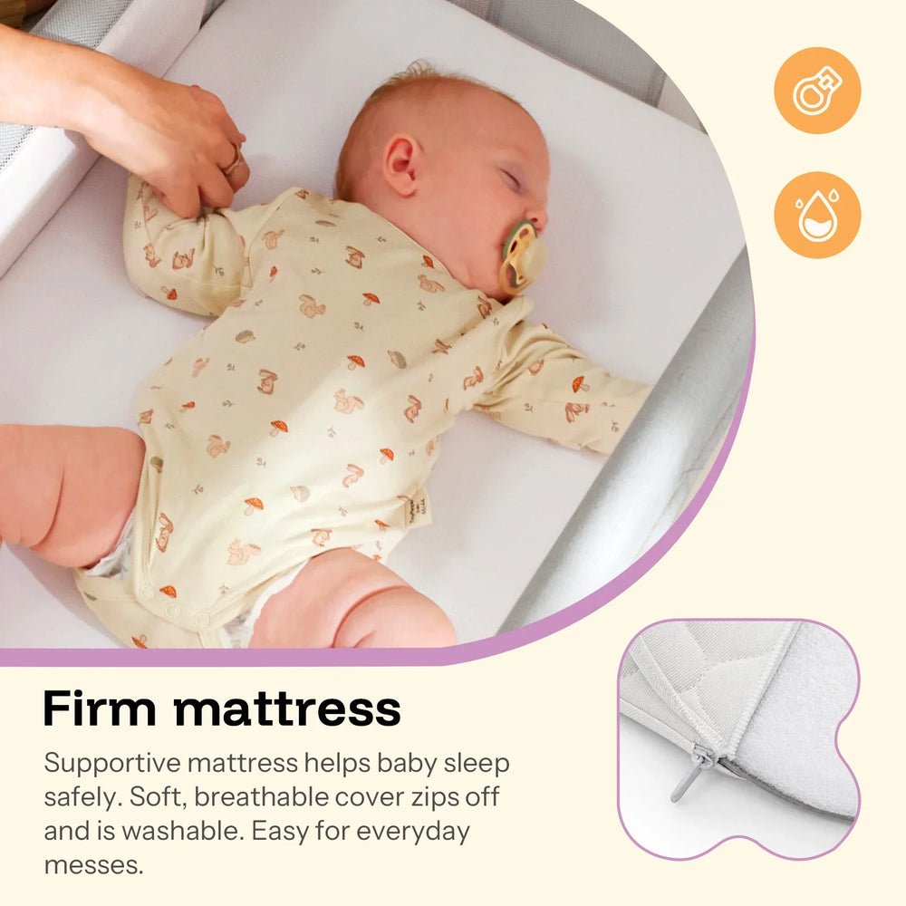 3-in-1 Rocking Baby Bassinet & Bedside Sleeper – Adjustable Height, Anti-Reflux Tilt, Mesh Sides - Image 7