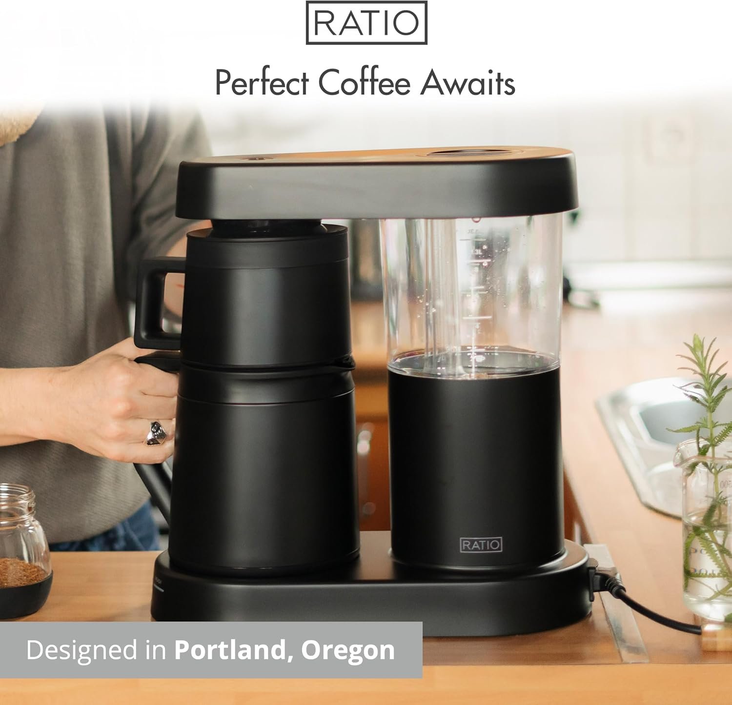 Simulated Pour-Over Coffee Maker – SCA Certified, One-Button Brewing, Thermal Carafe - Image 3