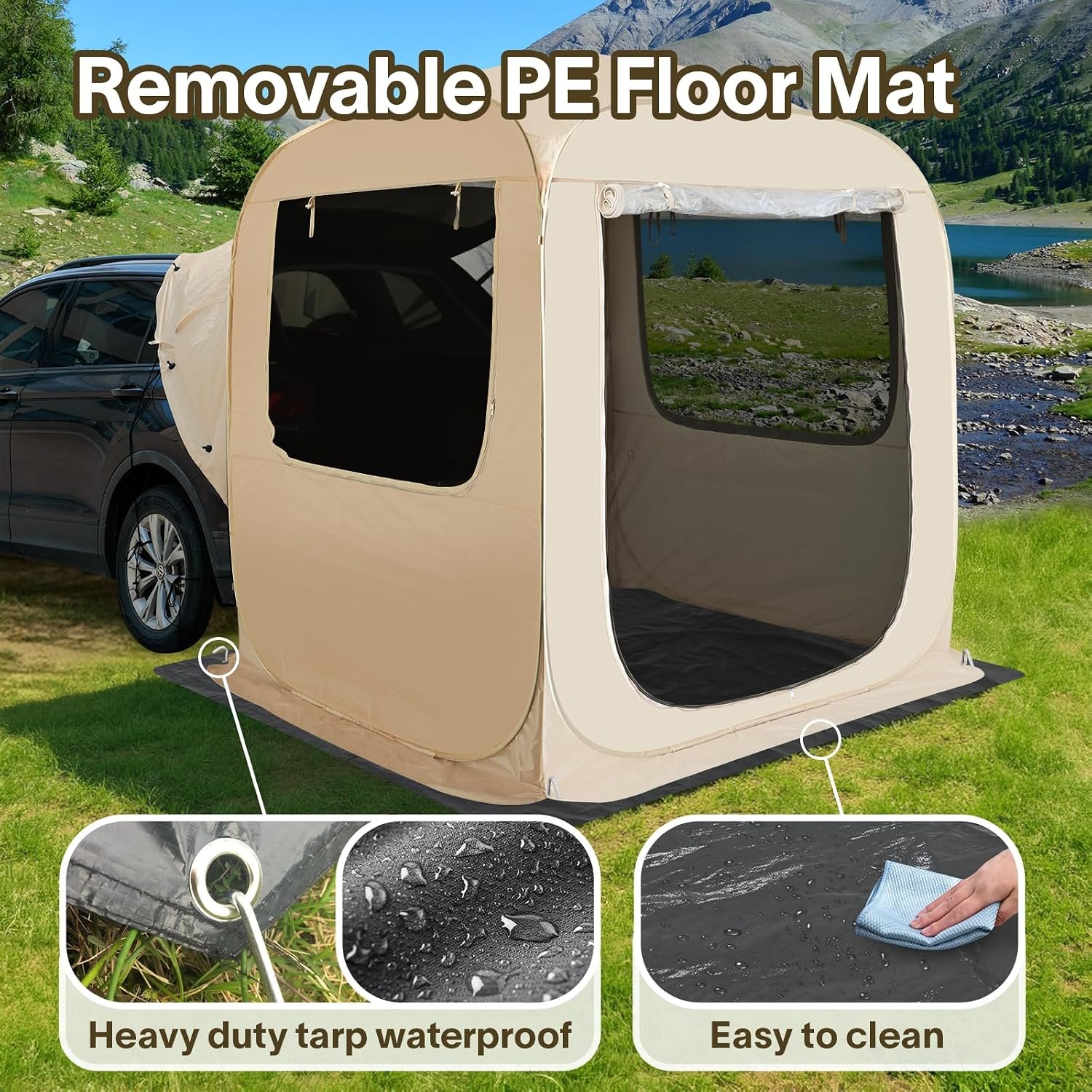 Instant Pop-Up SUV Tailgate Tent – Built-In Sunshade Awning, Waterproof, No Tools - Image 2