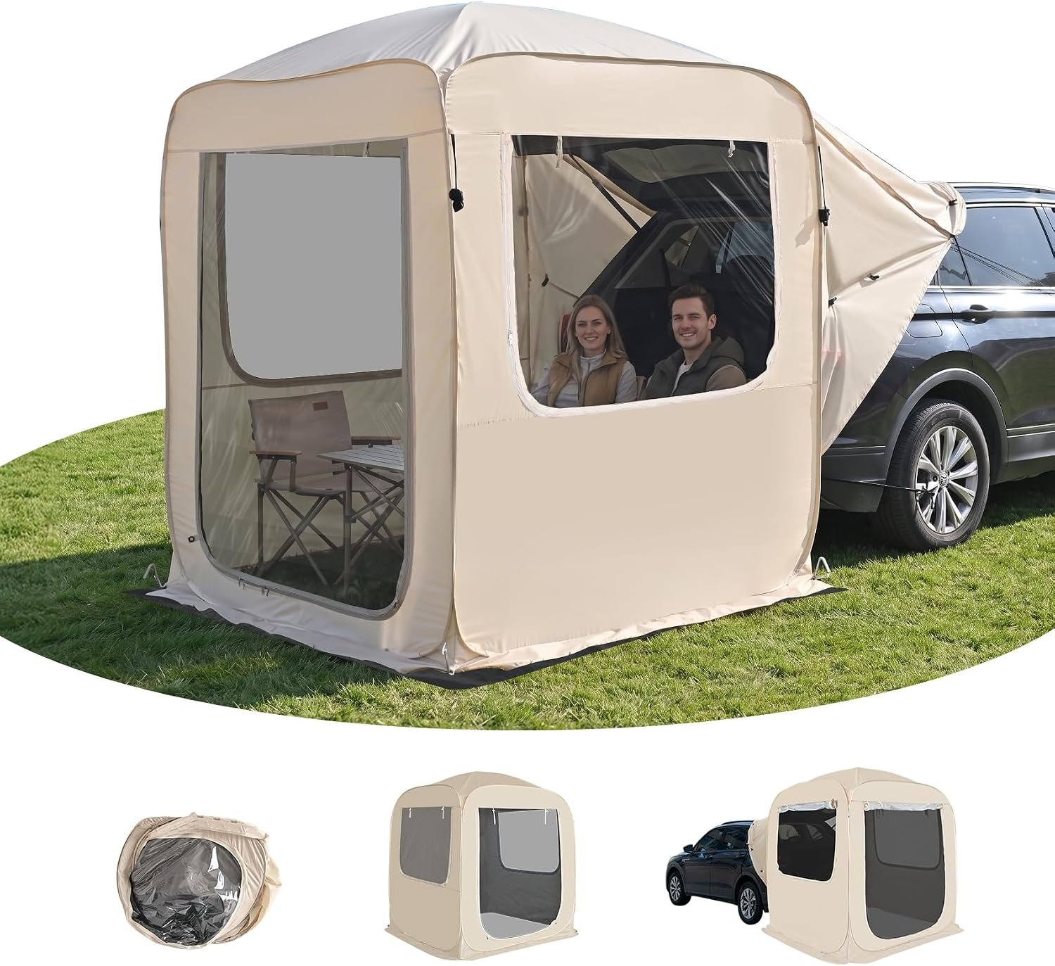 Instant Pop-Up SUV Tailgate Tent – Built-In Sunshade Awning, Waterproof, No Tools - Image 3