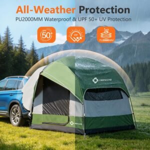 8x8 SUV Tailgate Tent – Dual-Use Standalone or Vehicle-Attached, 5-8 Person
