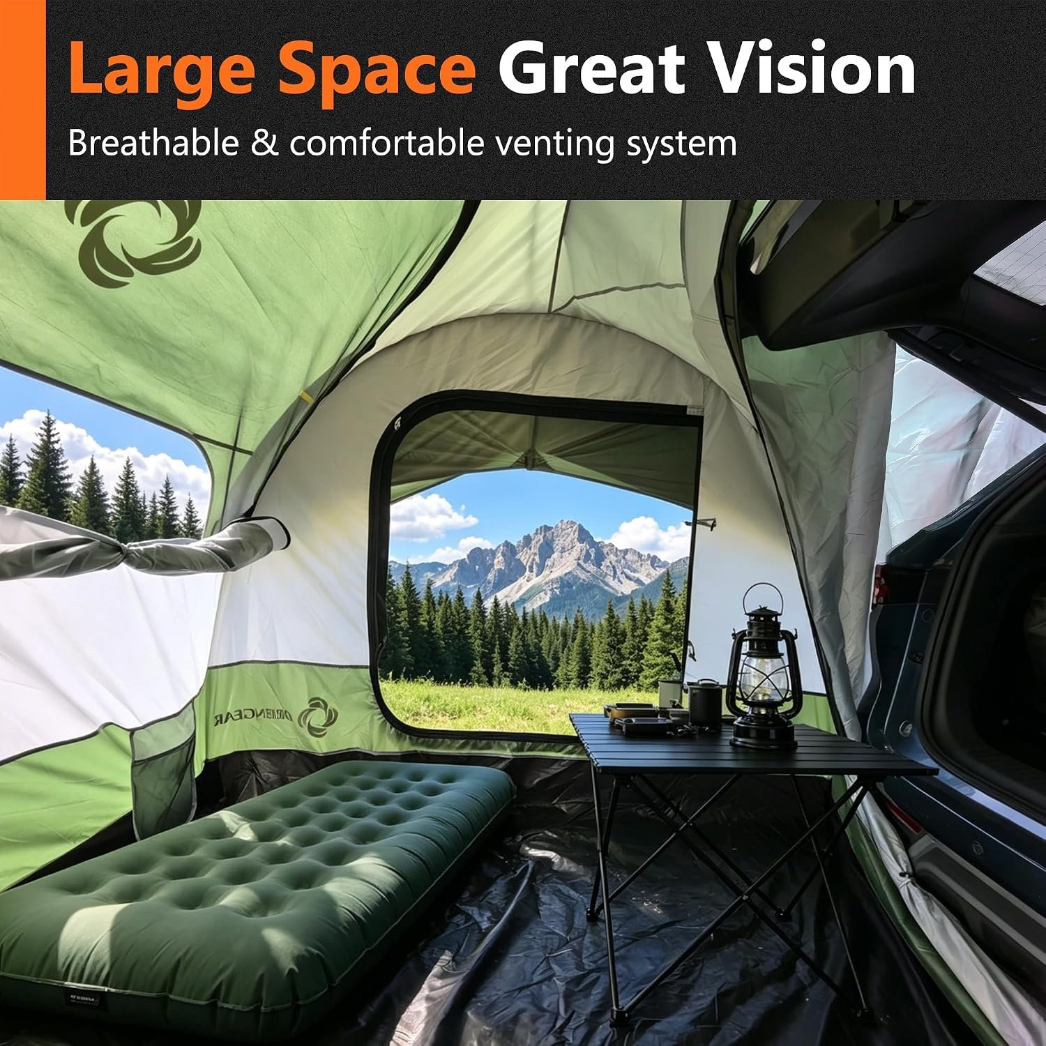 8x8 SUV Tailgate Tent – Dual-Use Standalone or Vehicle-Attached, 5-8 Person - Image 2
