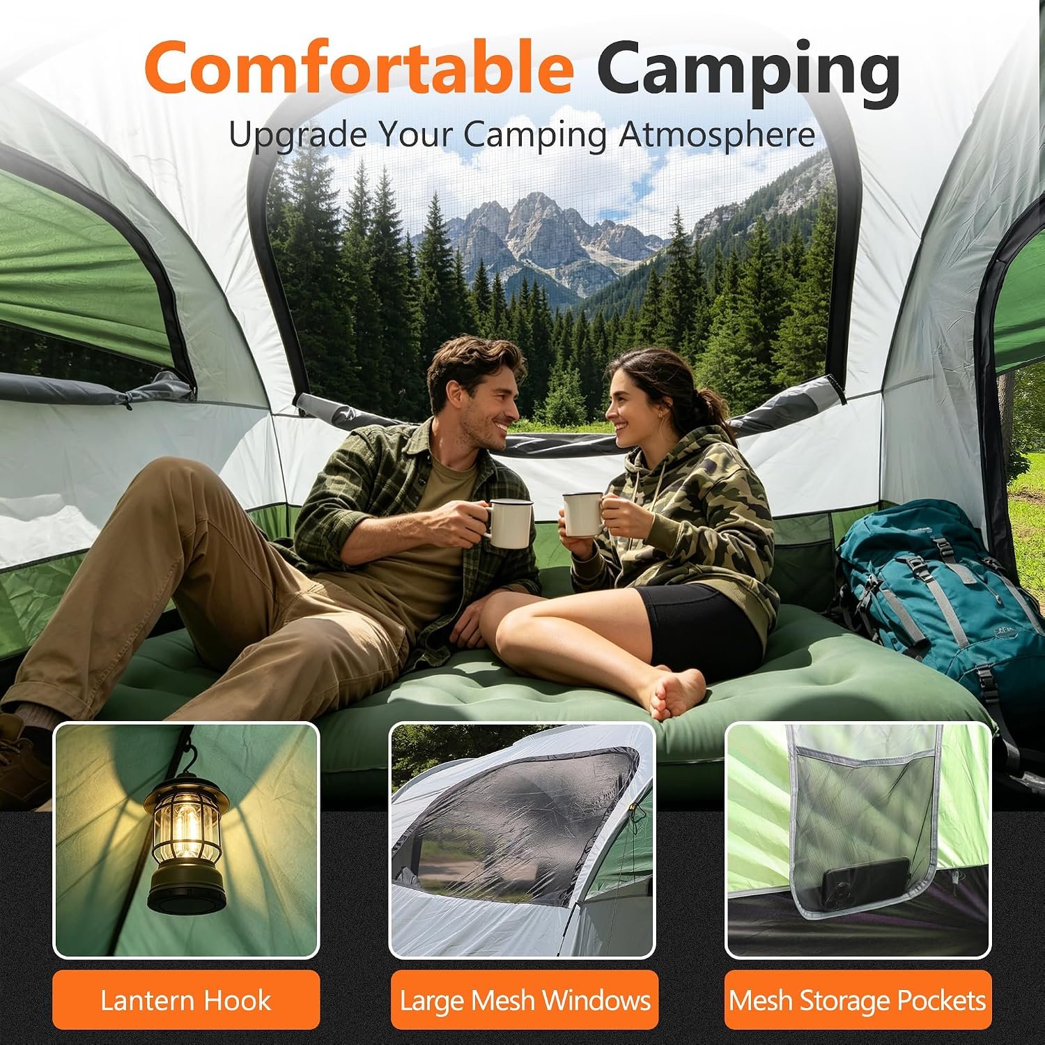 8x8 SUV Tailgate Tent – Dual-Use Standalone or Vehicle-Attached, 5-8 Person - Image 5