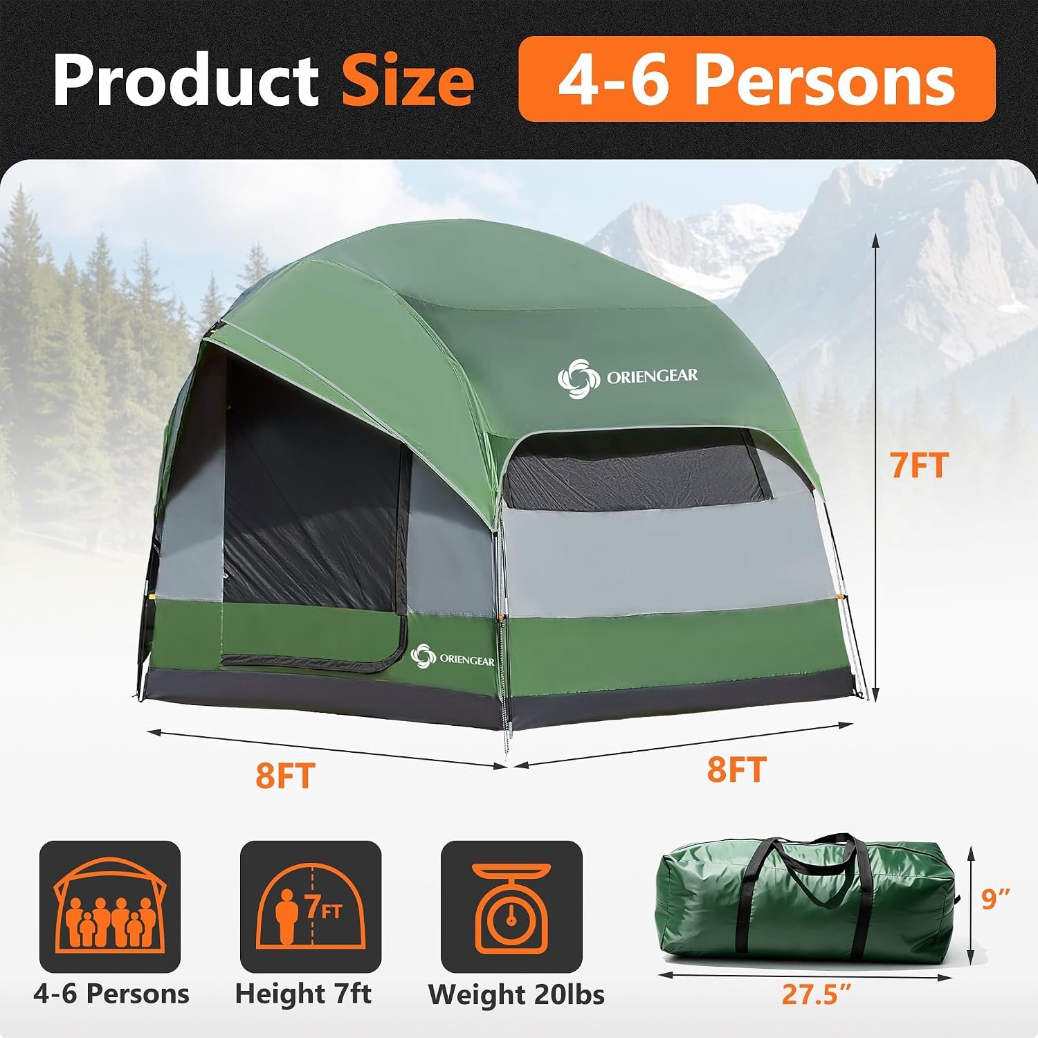 8x8 SUV Tailgate Tent – Dual-Use Standalone or Vehicle-Attached, 5-8 Person - Image 7