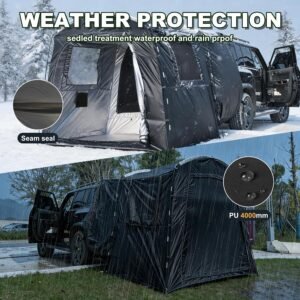 Universal Fit Car Camping Tent – Easy Setup, Standing Height
