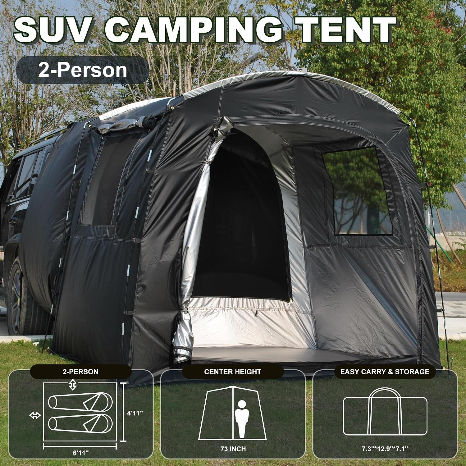 Universal Fit Car Camping Tent – Easy Setup, Standing Height - Image 9