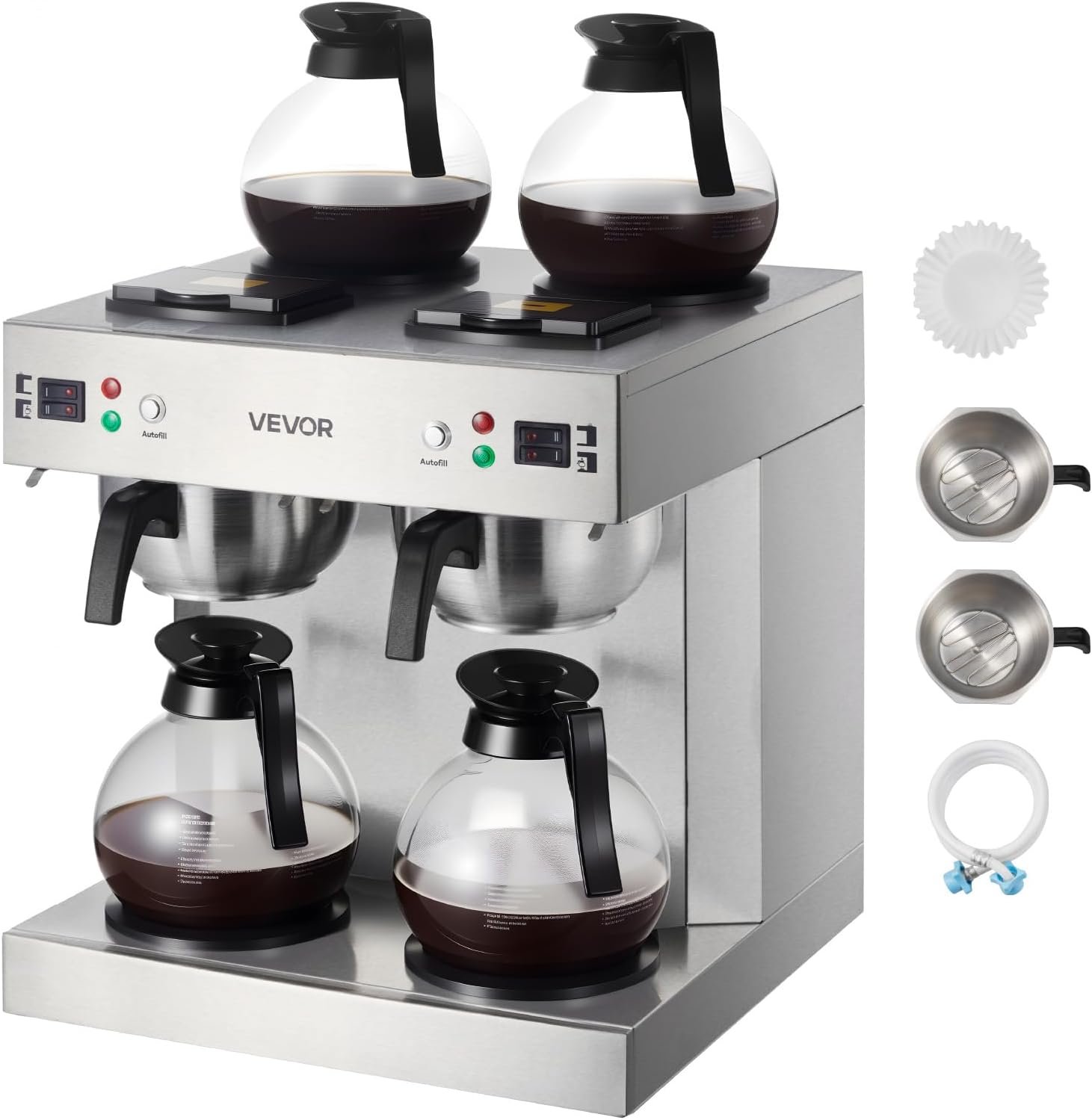 Commercial Dual-Head Coffee Maker – 24-Cup Capacity, 4 Carafes, 6-Minute Brew - Image 8