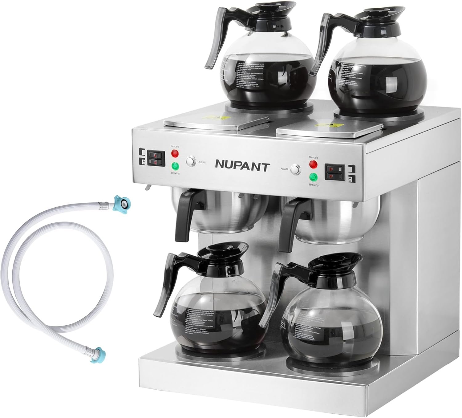 Commercial 12-Cup Coffee Maker with Water Line – Dual Carafe & Warmer System, Auto-Fill - Image 4