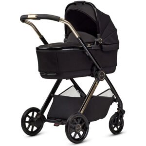 Premium Folding Travel Bassinet with Bamboo Lining, UPF 50+ Hood & Rain Cover