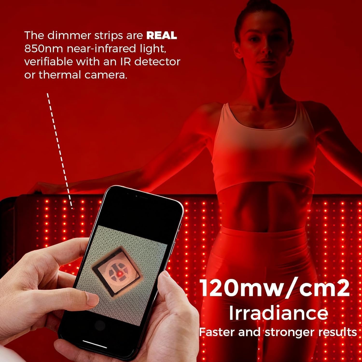 Professional-Grade Red Light Therapy Mat – 1,440 SMD 5050 LEDs, Dual Wavelength - Image 3