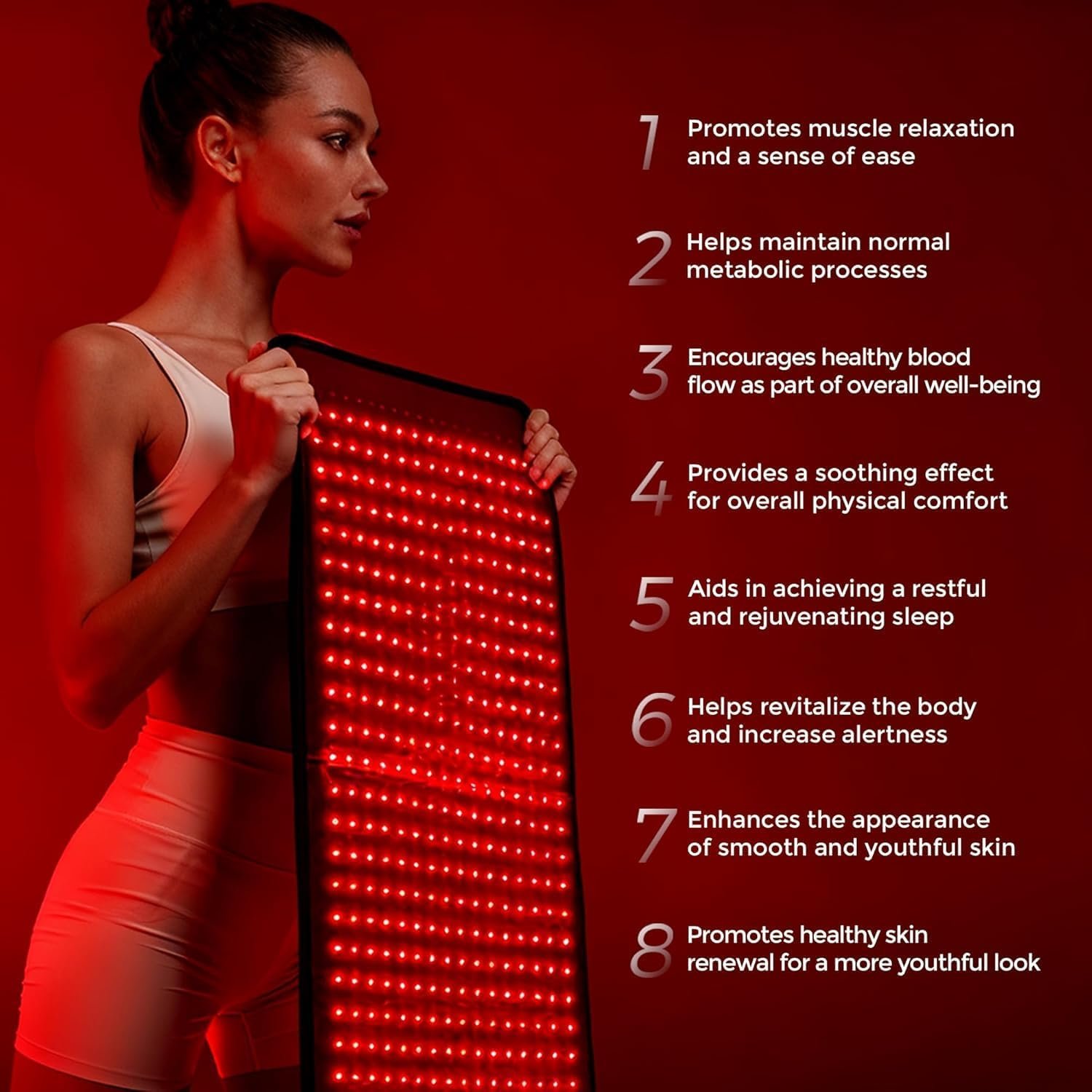 Professional-Grade Red Light Therapy Mat – 1,440 SMD 5050 LEDs, Dual Wavelength