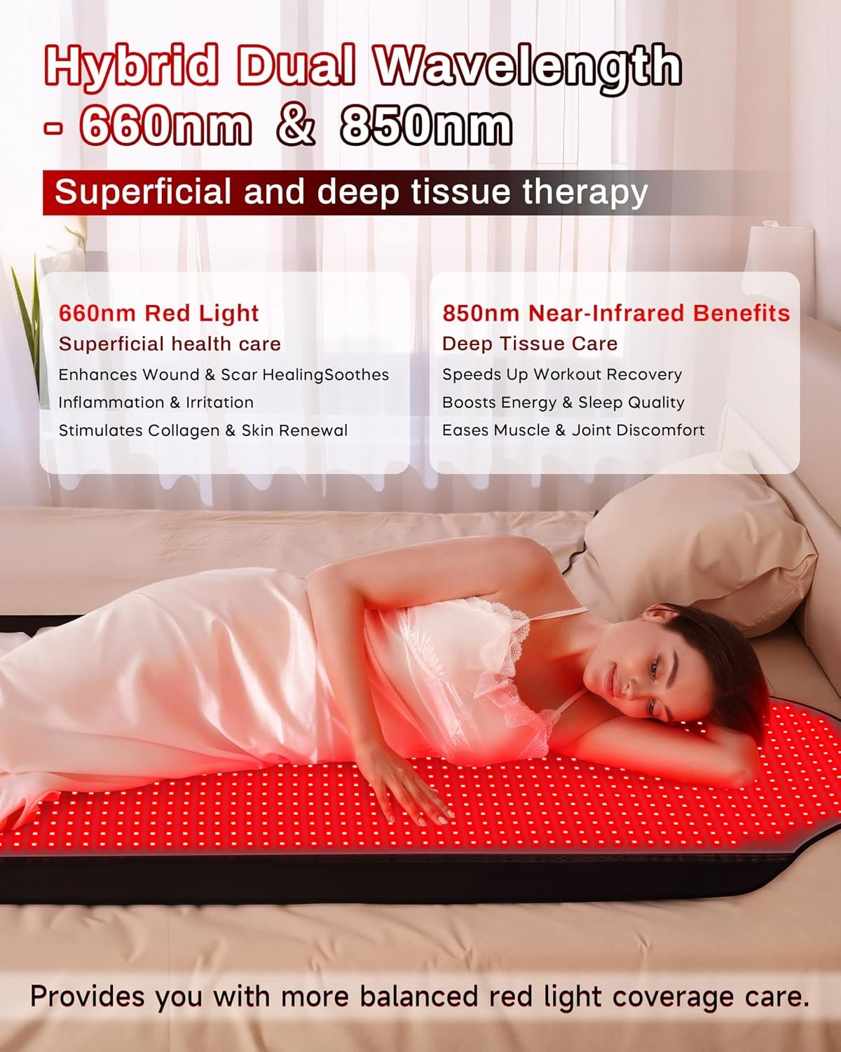 Full-Body Red Light Therapy Mat – Medical-Grade TPU Surface, 1,400 LEDs, 3 Modes - Image 2