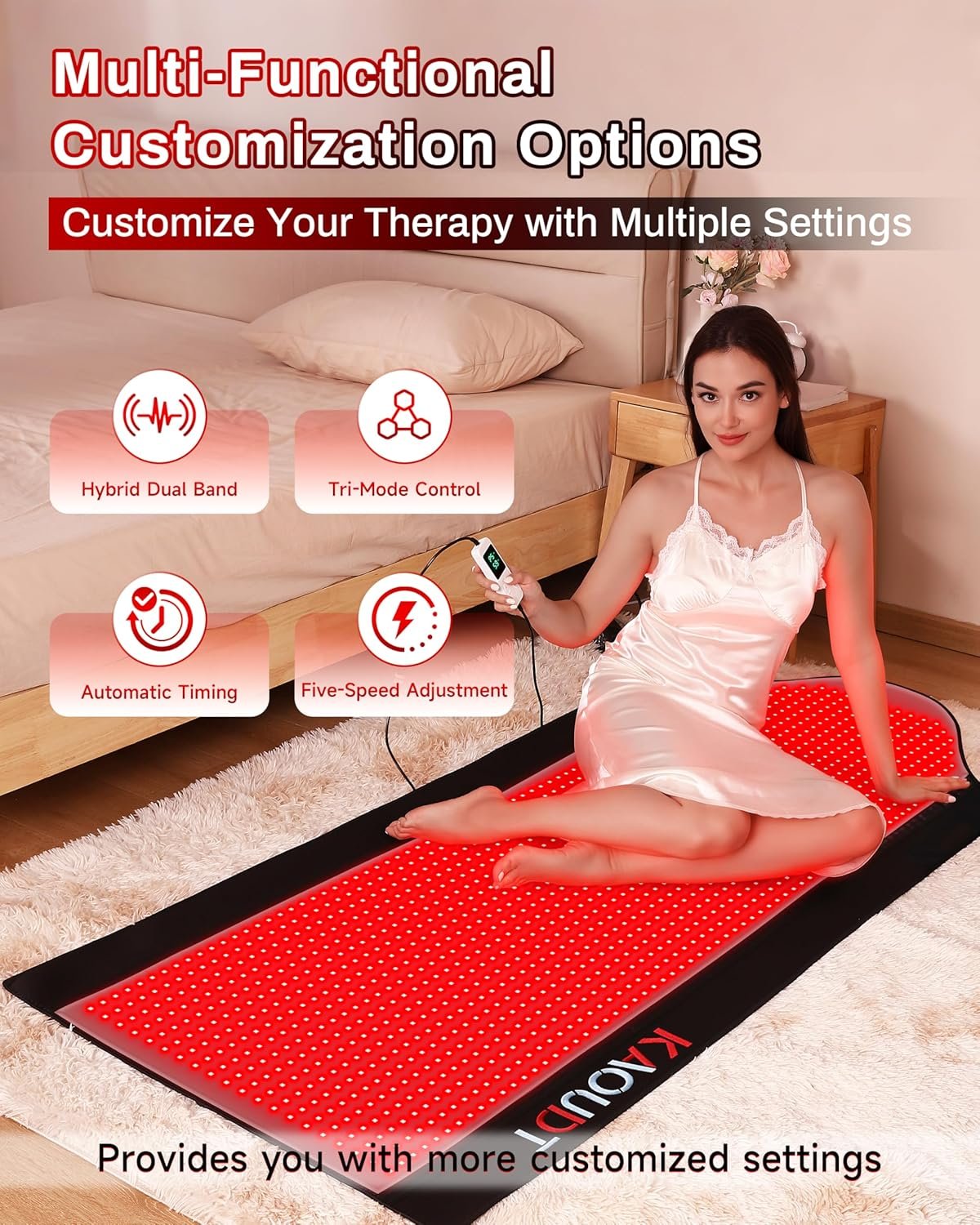 Full-Body Red Light Therapy Mat – Medical-Grade TPU Surface, 1,400 LEDs, 3 Modes - Image 6