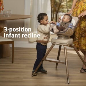360° Rotating 7-in-1 High Chair – Ash Wood Legs, Recycled Fabric