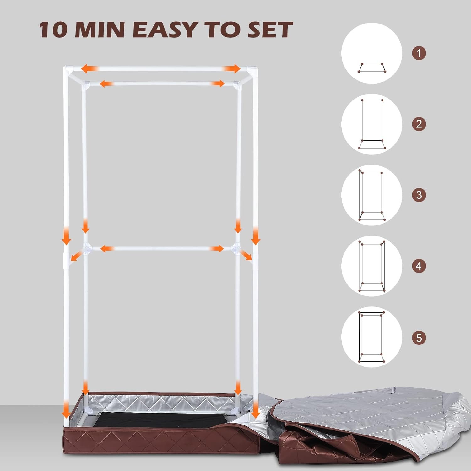 Full-Size Dry Infrared Sauna Tent – 3-Panel Heating, Remote Control, Foldable Chair & Foot Pad - Image 7