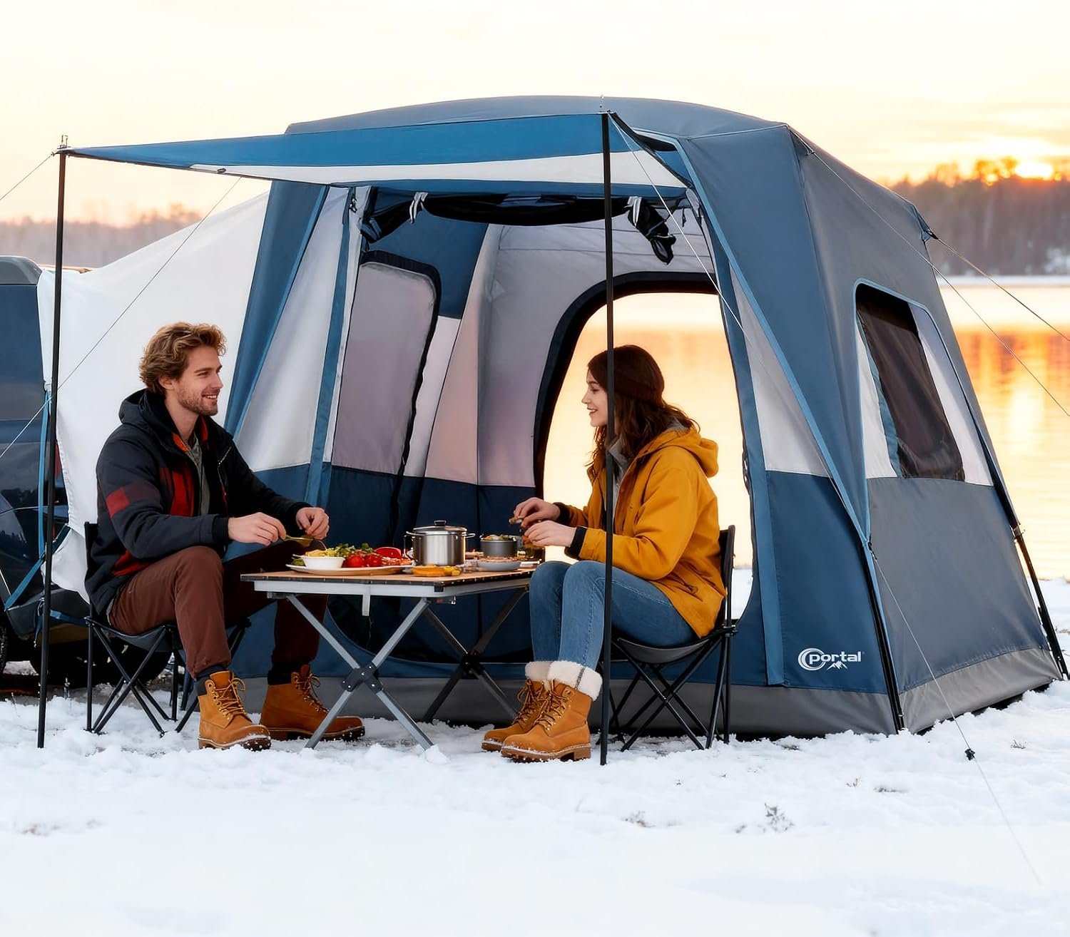 5-Person SUV Camping Tent with Porch – Water-Resistant Trunk Tent for Car Camping & Tailgating - Image 4