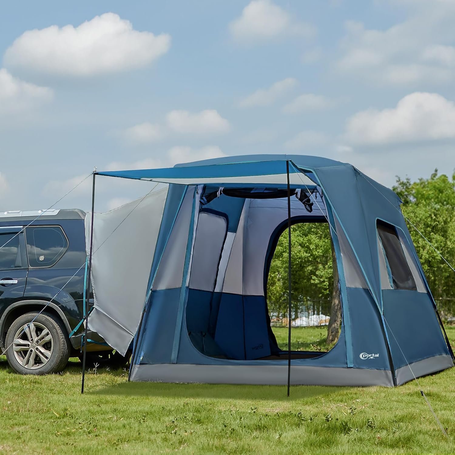 5-Person SUV Camping Tent with Porch – Water-Resistant Trunk Tent for Car Camping & Tailgating - Image 5