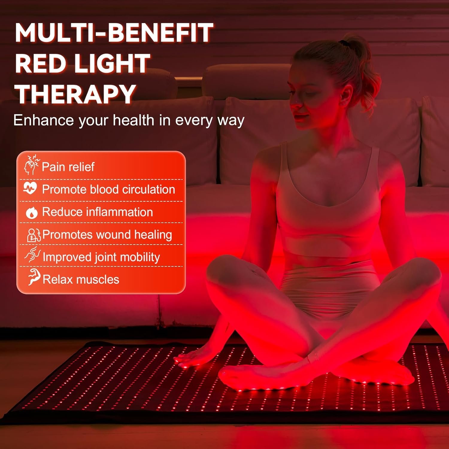 Full-Body Red Light Therapy Mat – High-Density Dual Wavelength LEDs, Foldable - Image 2