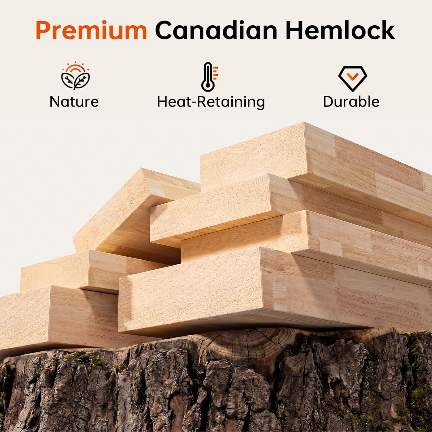 1-Person Canadian Hemlock Infrared Sauna Room – Chromotherapy, Bluetooth Speaker, Low EMF - Image 8